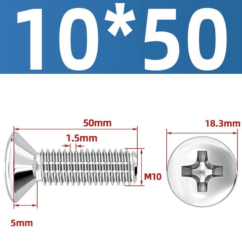 Phillips Oval Head Machine Screws Stainless Steel — M1.6 to M10, All Sizes - HomeDIYer