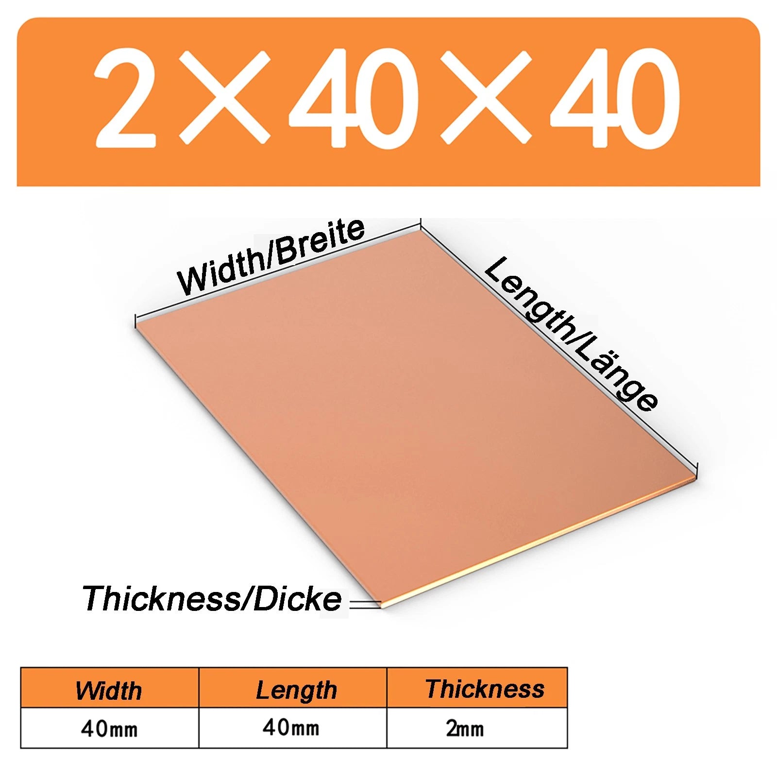 Natural Copper Sheet Metal guillotine cut - 0.3mm - 6.0mm - Multiple