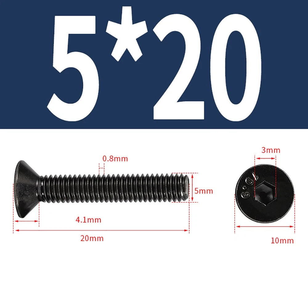 M2-M6 Countersunk Socket Head Cap Screws – Grade 10.9 Alloy Steel