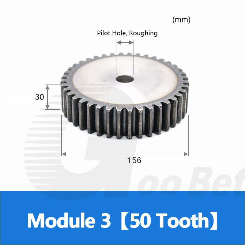 Module 3 Spur Gear C45 Steel 12 - 120 Tooth Hardened Motor Pinion Cogwheel Flat
