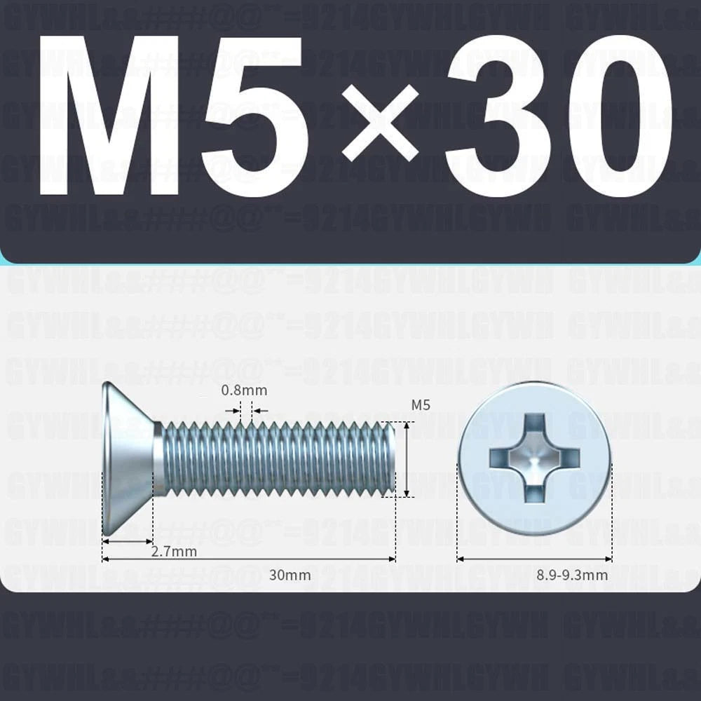 M3–M12 Zinc Plated Phillips Countersunk Machine Screws DIN 965 | Flat Head Bolts