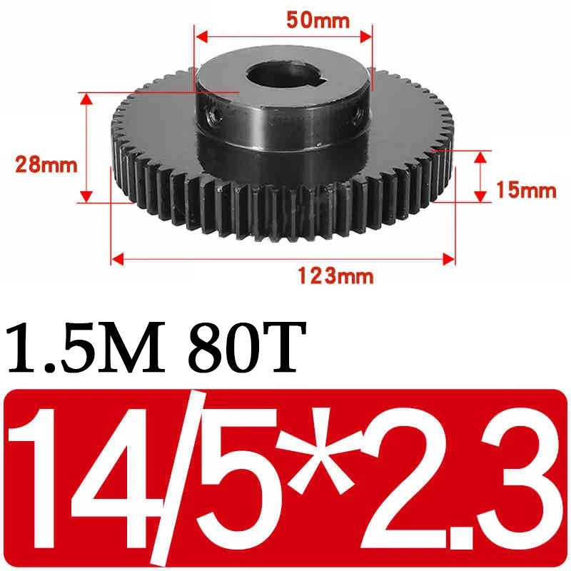 Spur Gears 1.5 Mod Transmission Gear With Step 45#Steel Pinion Motor Gear 30/80T
