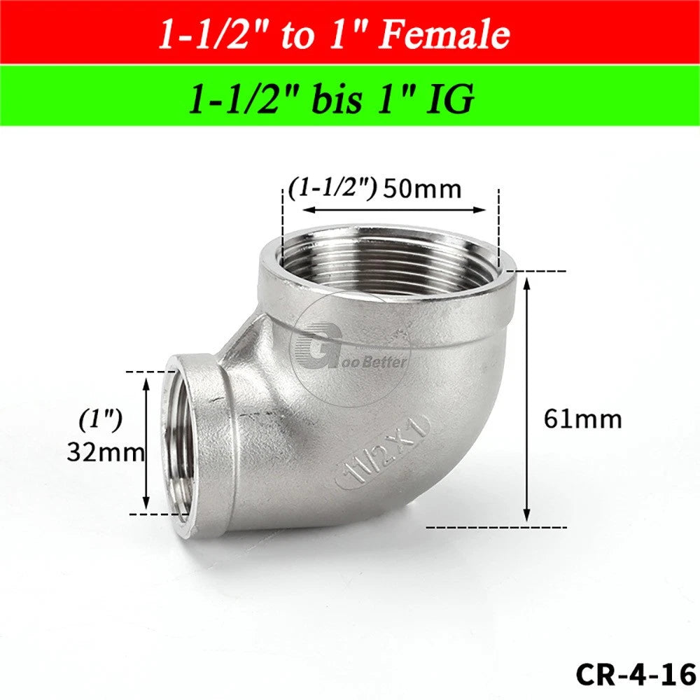A2 Stainless Steel BSP Reducer Elbow Pipe Fittings | 1/8" to 4" Male Female