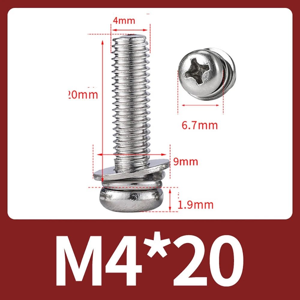 M2–M10 Phillips Button Head Machine Screws — 304 Stainless Steel - HomeDIYer