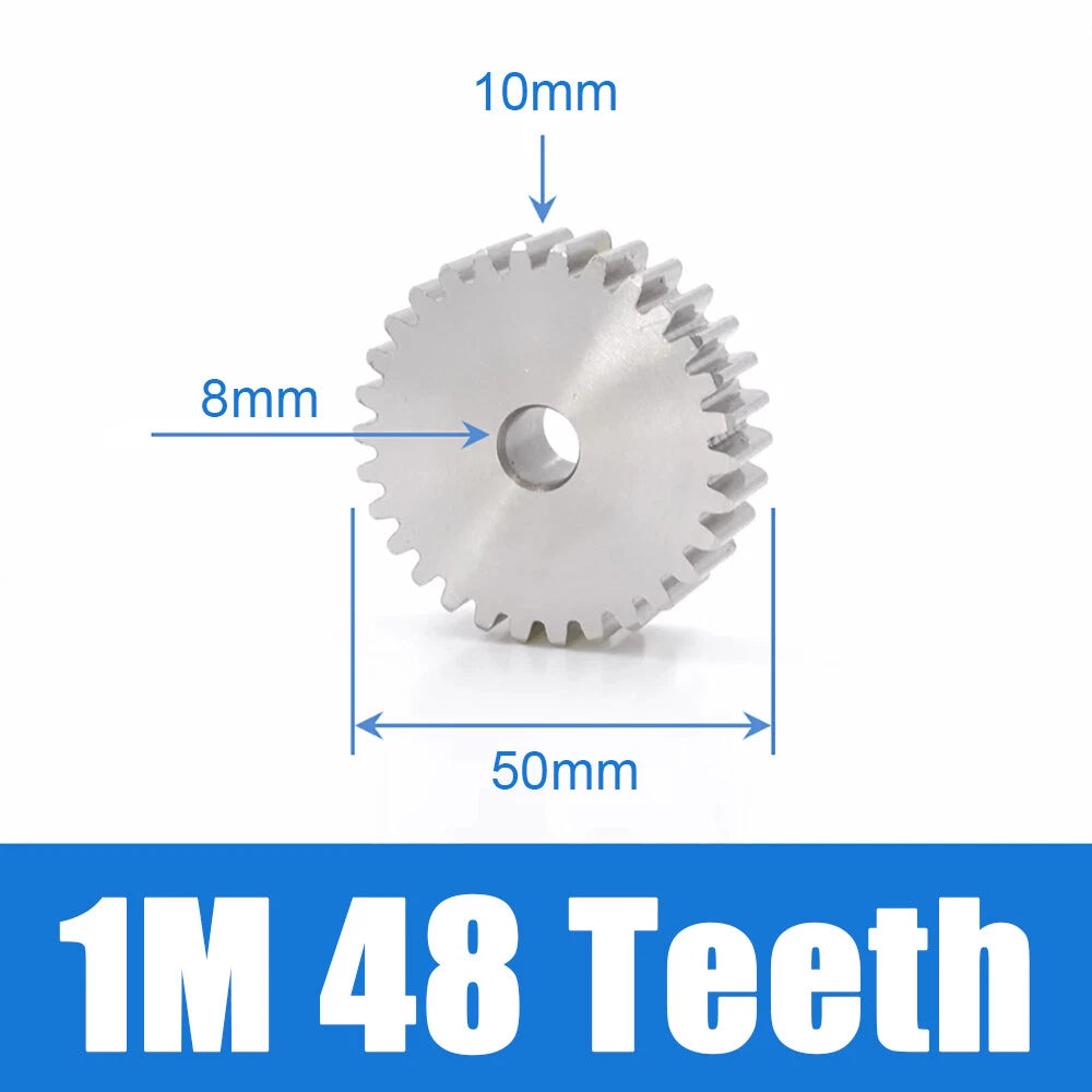 1/1.5/2 Mod 12~120 Teeth, Flat Gear Cylindrical Gear, Spur Gears Stainless Steel