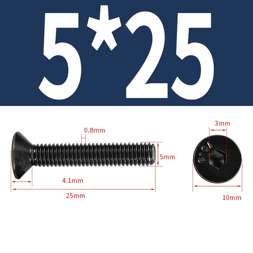 M2-M6 Countersunk Socket Head Cap Screws – Grade 10.9 Alloy Steel