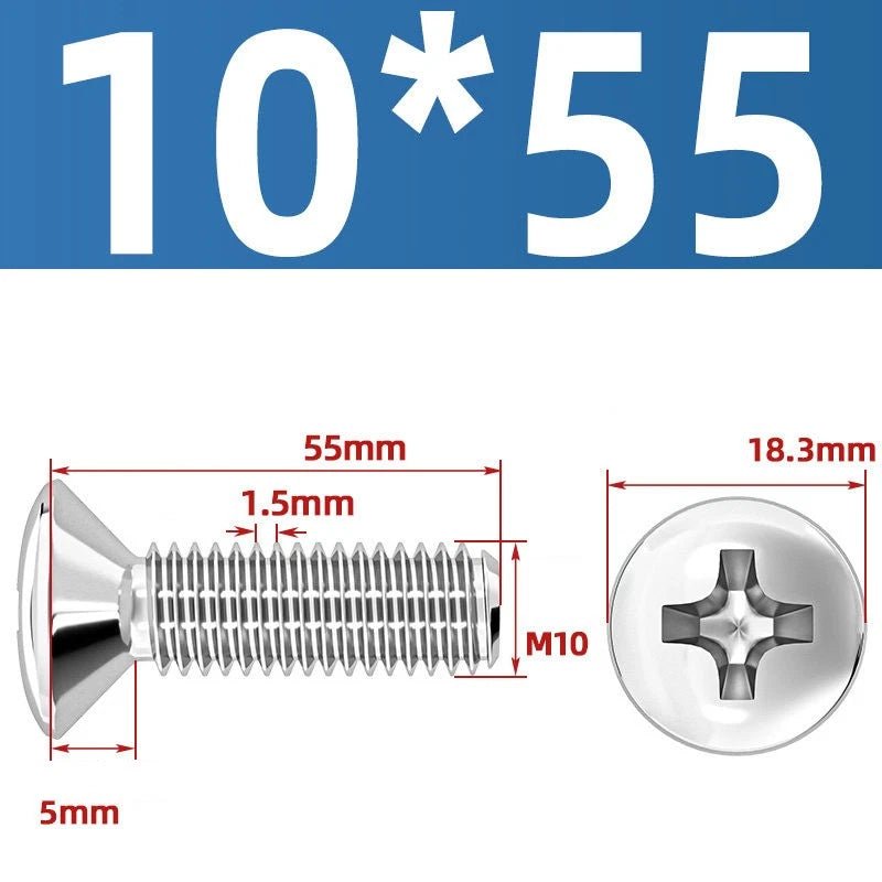 Phillips Oval Head Machine Screws Stainless Steel — M1.6 to M10, All Sizes - HomeDIYer
