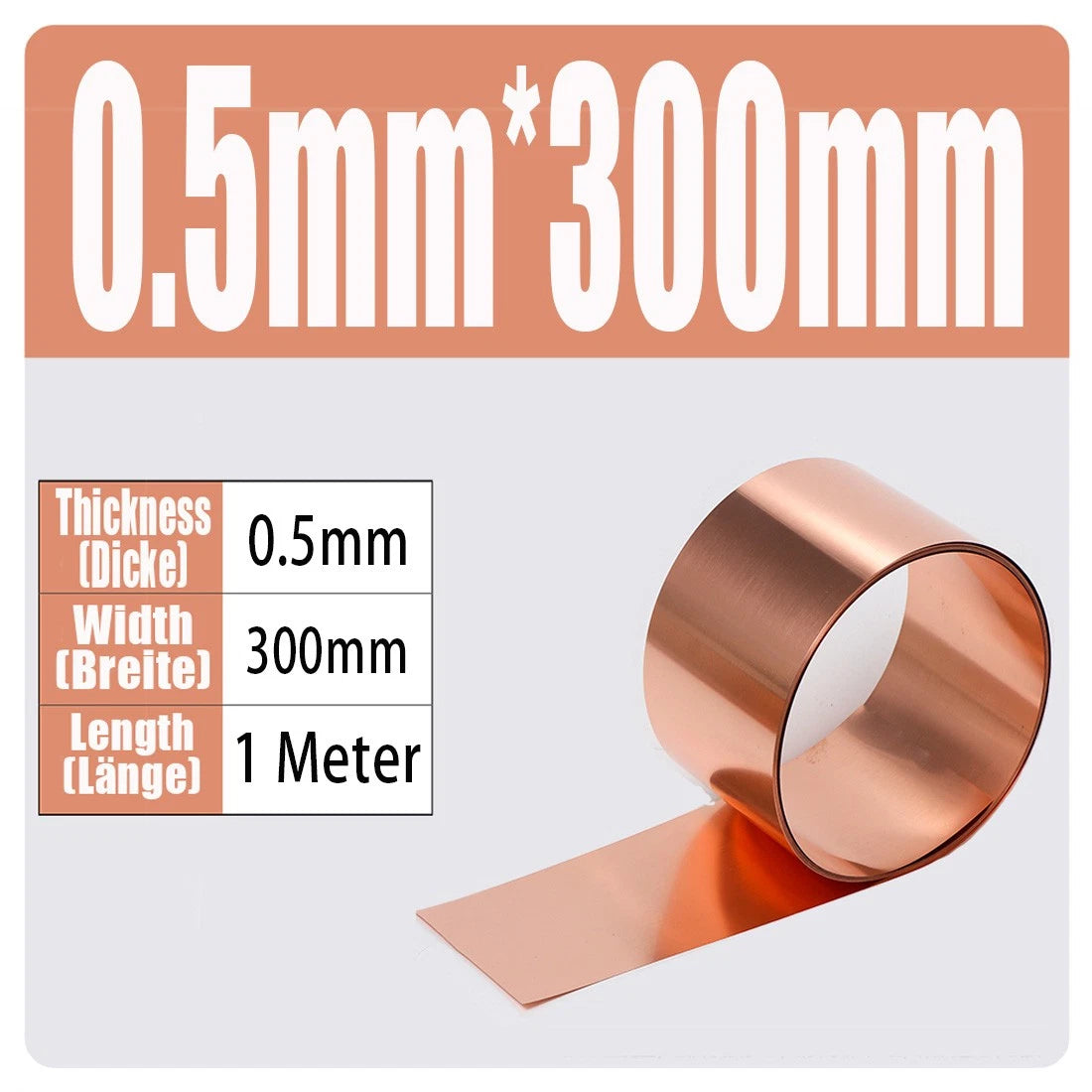99.9% Flexible Pure Cu Metal Foil Plate Strip 0.01~1mm Thick Copper Sheet Roll