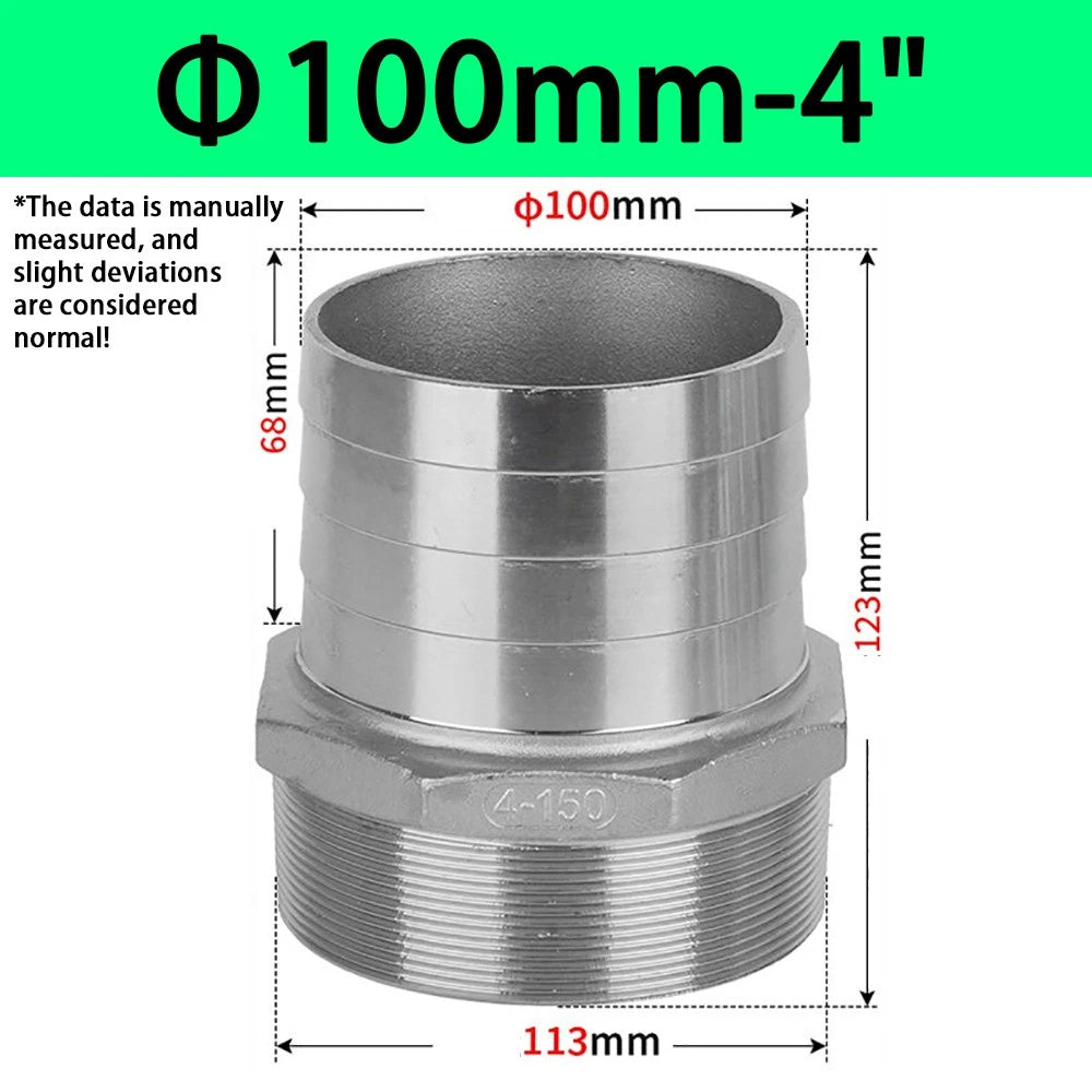 Male NPT Hose Barb Adapter Fittings – 316L Stainless Steel