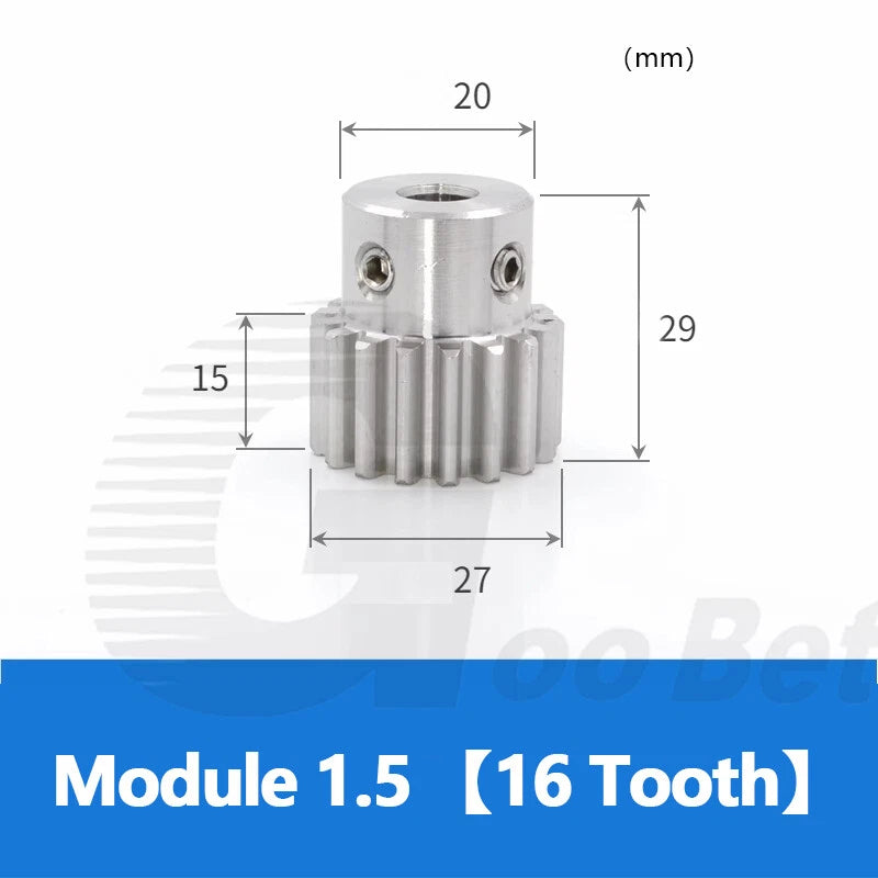 Mod 0.5 1 1.5 2 Precision Spur Gear Stainless Steel with Hub 12 Tooth - 60 Tooth