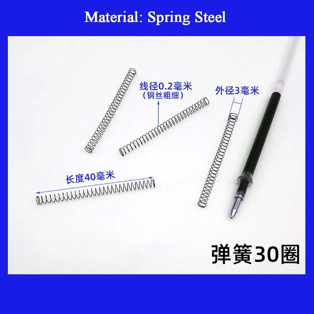 Spring Steel Small Compression Spring 0.2/0.3/0.4mm Wire Diameter 3-50mm Length