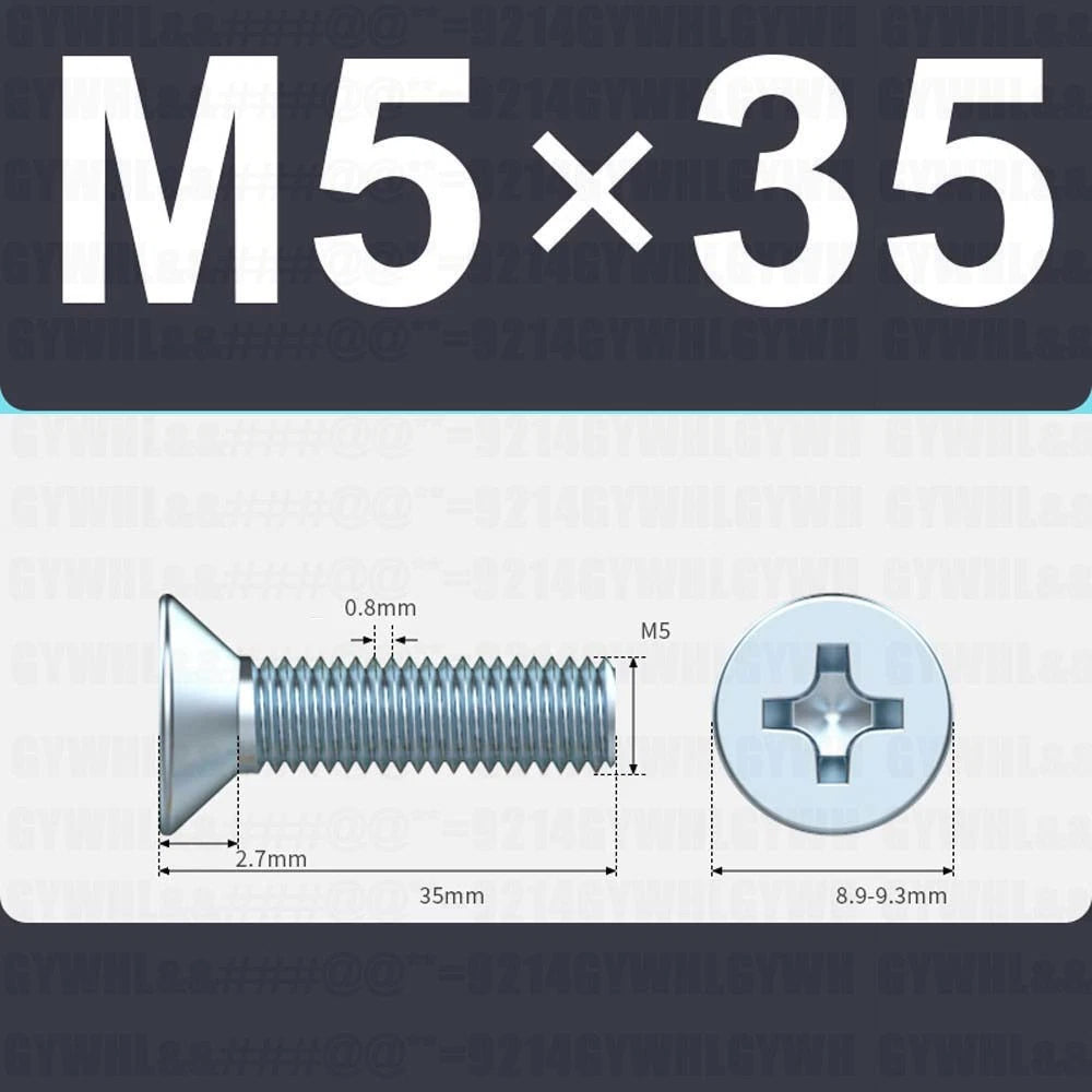 M3–M12 Zinc Plated Phillips Countersunk Machine Screws DIN 965 | Flat Head Bolts
