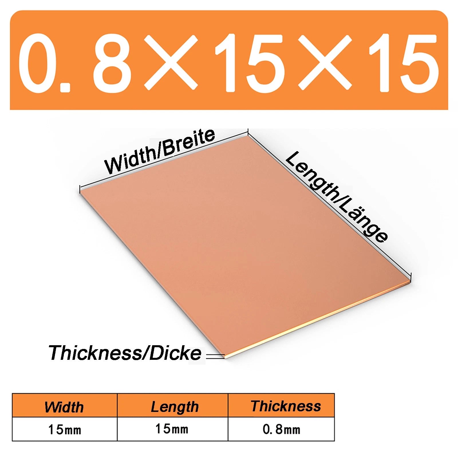 Natural Copper Sheet Metal guillotine cut - 0.3mm - 6.0mm - Multiple