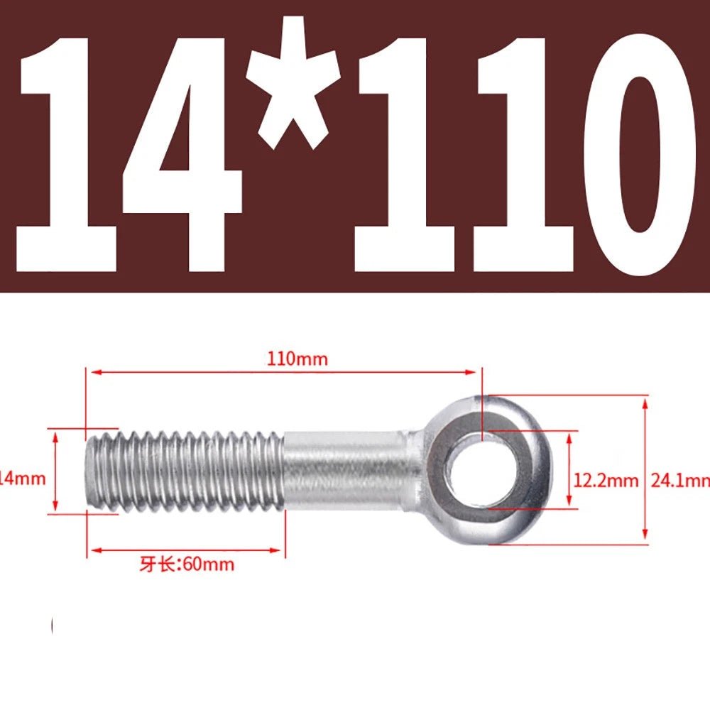 M5 - M24 A2 304 Stainless Steel Partially Threaded Forged Eye Bolts with Rings for Wire Rope & Hanging - HomeDIYer