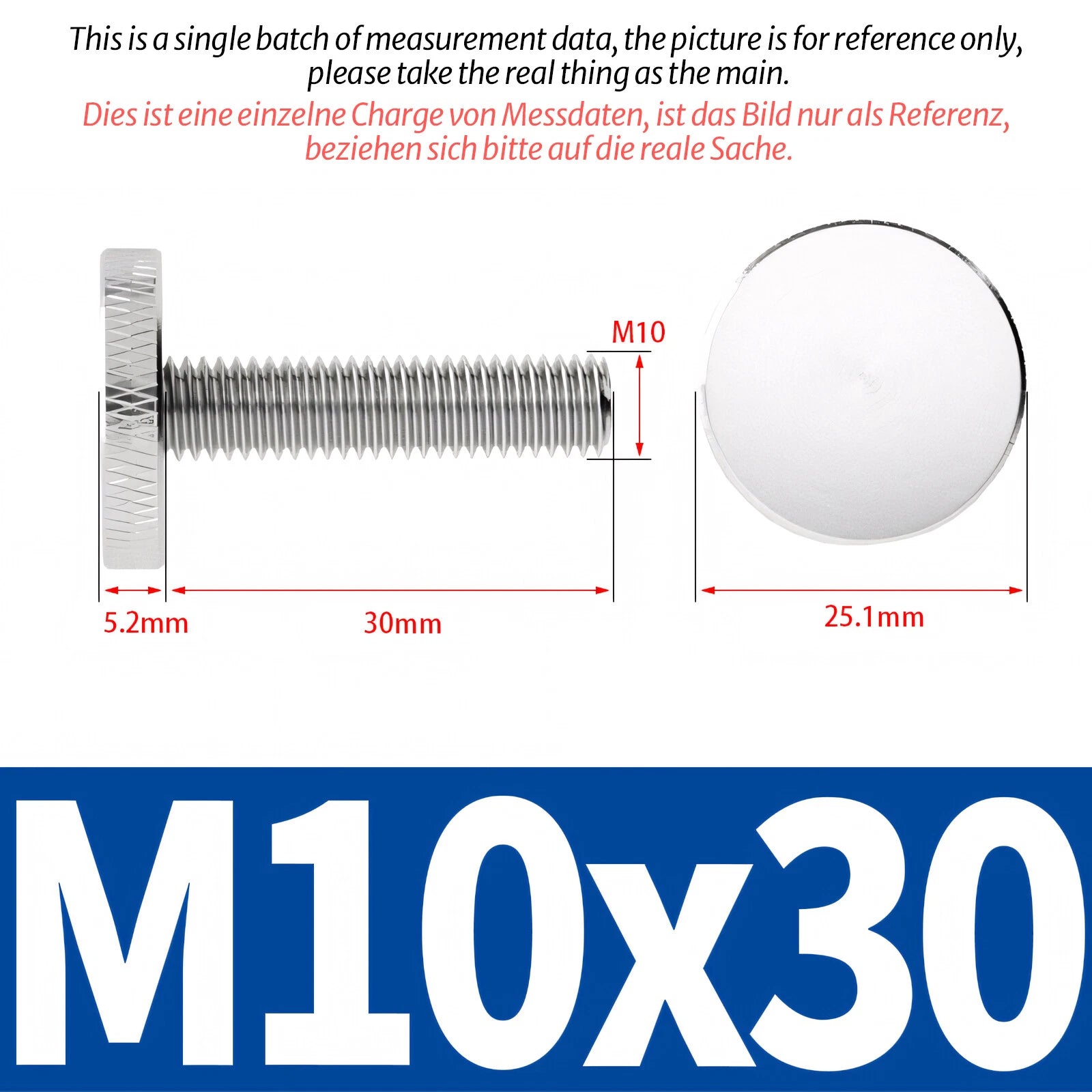 Knurled Thumb Screws with Large Flat Head — A2 Stainless Steel & Galvanized, M3 to M10