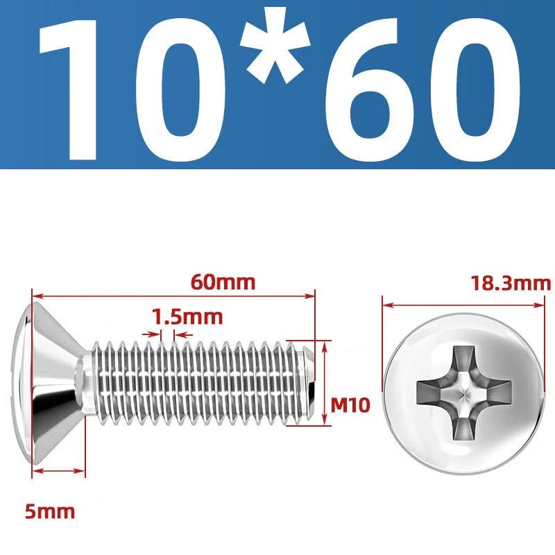 Phillips Oval Head Machine Screws Stainless Steel — M1.6 to M10, All Sizes - HomeDIYer