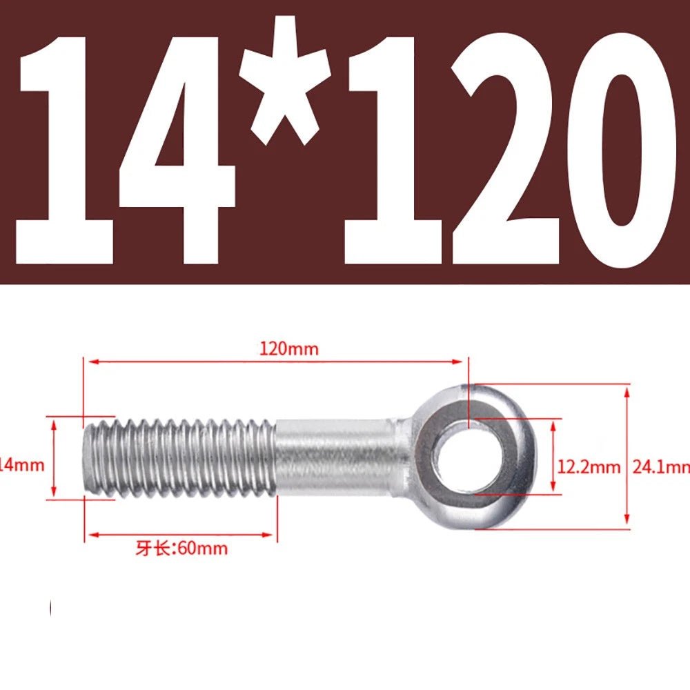 M5 - M24 A2 304 Stainless Steel Partially Threaded Forged Eye Bolts with Rings for Wire Rope & Hanging - HomeDIYer