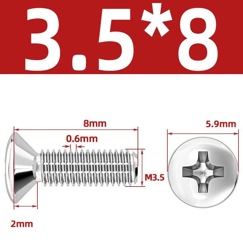 Phillips Oval Head Machine Screws Stainless Steel — M1.6 to M10, All Sizes - HomeDIYer