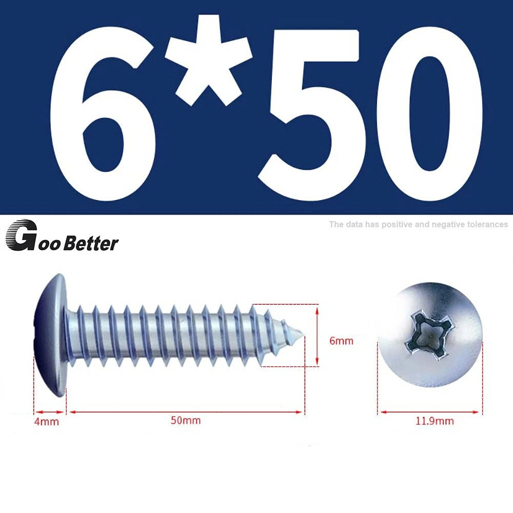 M3 M4 M5 M6 Pan Head Self Tapping Screws – Zinc Plated Carbon Steel