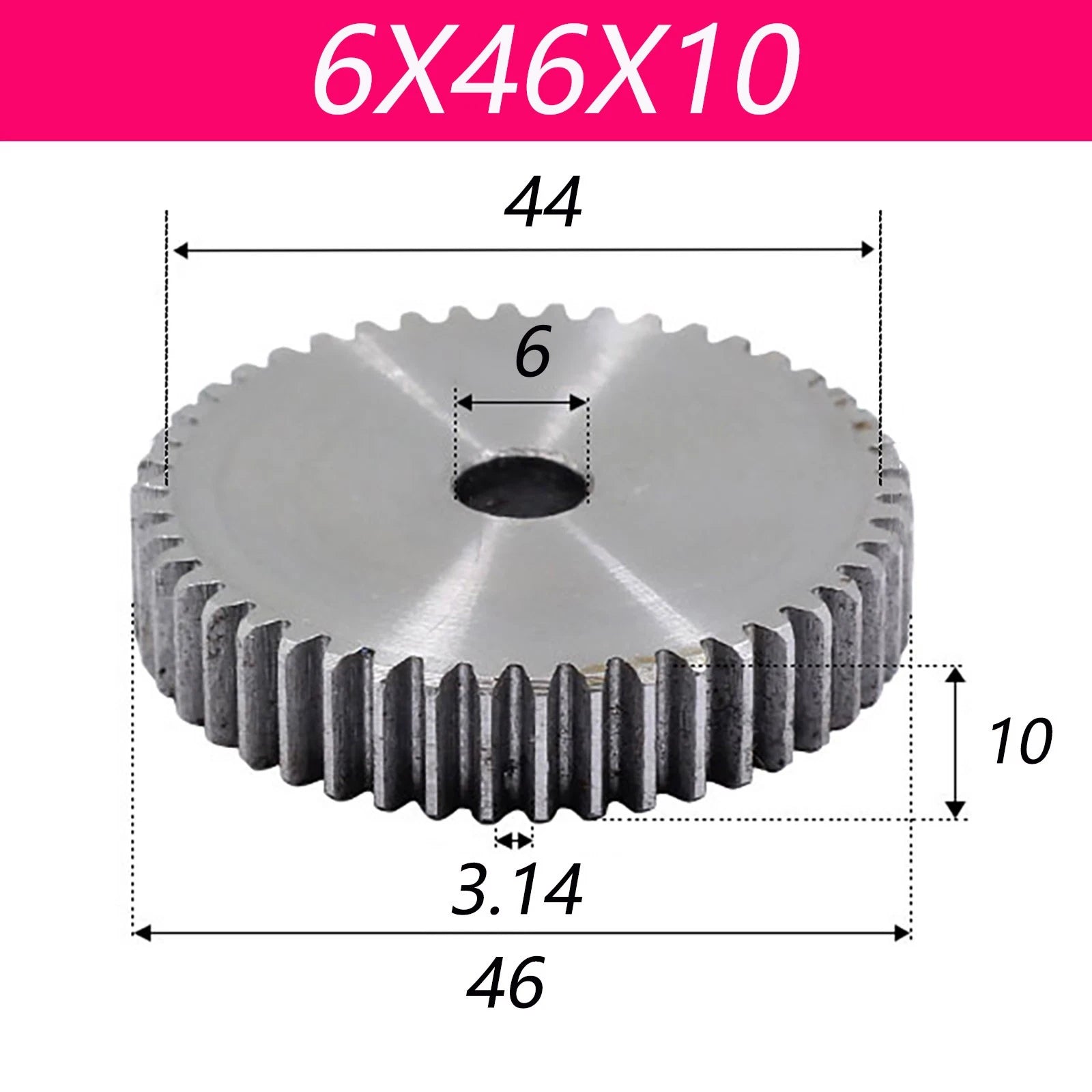 1 Modul 45# Steel Spur Gears Pinion Gear Thick 10mm 8-200 Teeth Dia 18~153mm