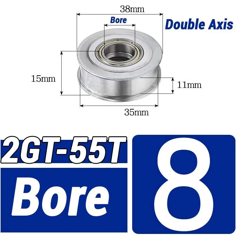 GT2 Timing Belt Pulley 16-100 Teeth 6-10mm Teeth Width Bore 3mm-25mm For 3D