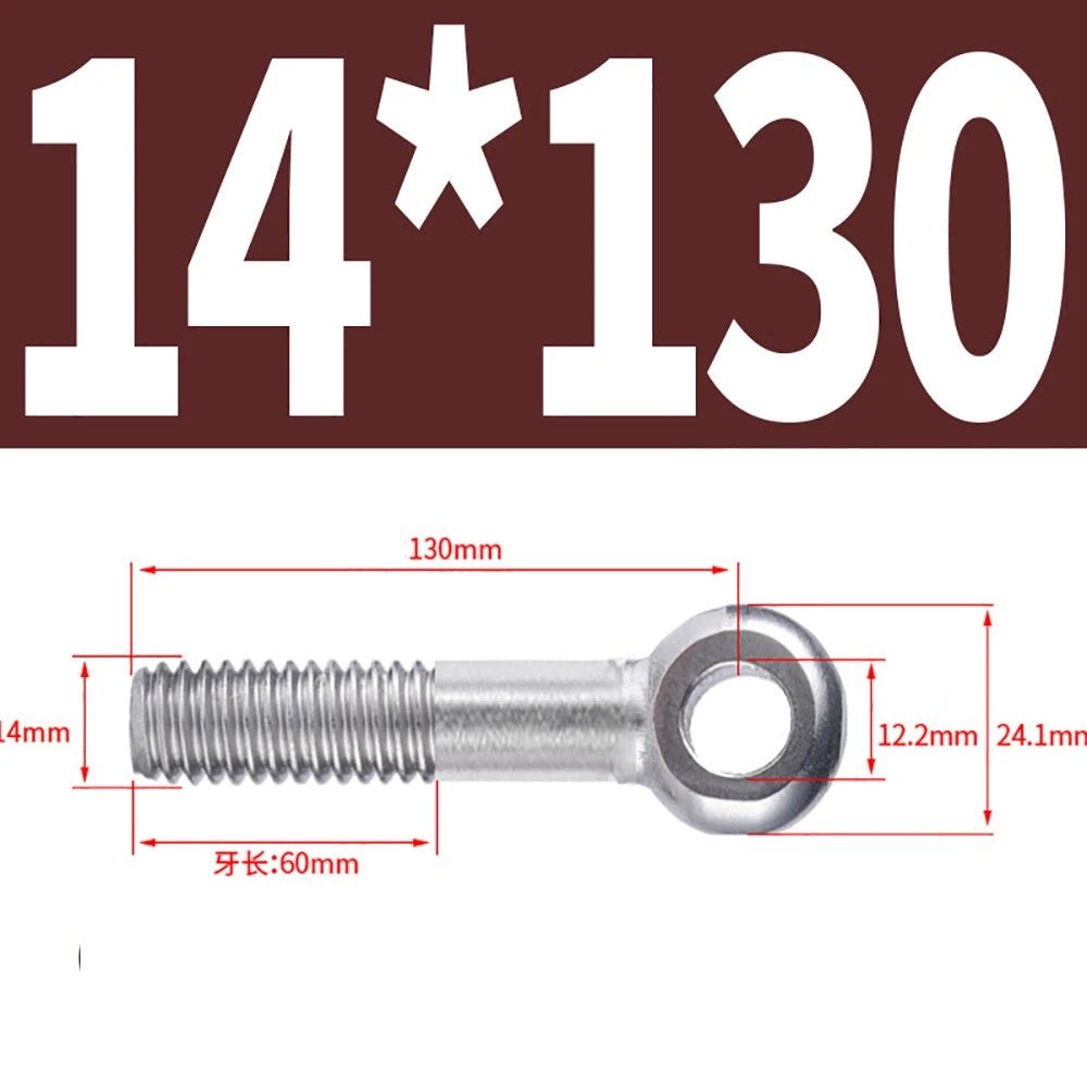 M5 - M24 A2 304 Stainless Steel Partially Threaded Forged Eye Bolts with Rings for Wire Rope & Hanging - HomeDIYer