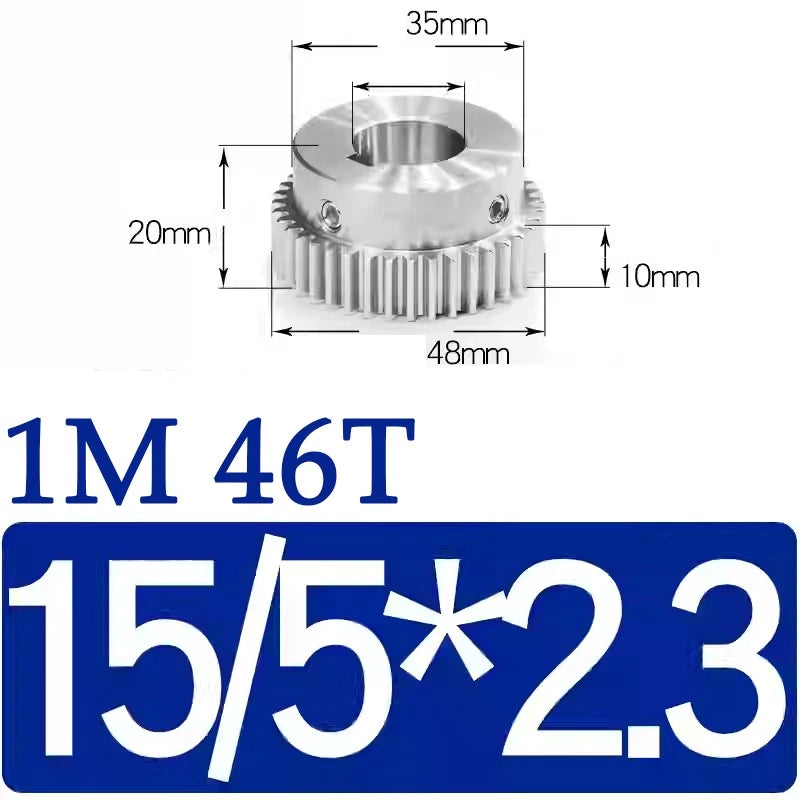 Spur Gears 1M Transmission Gear With Step Stainless Steel Motor Gear 32~50 Teeth