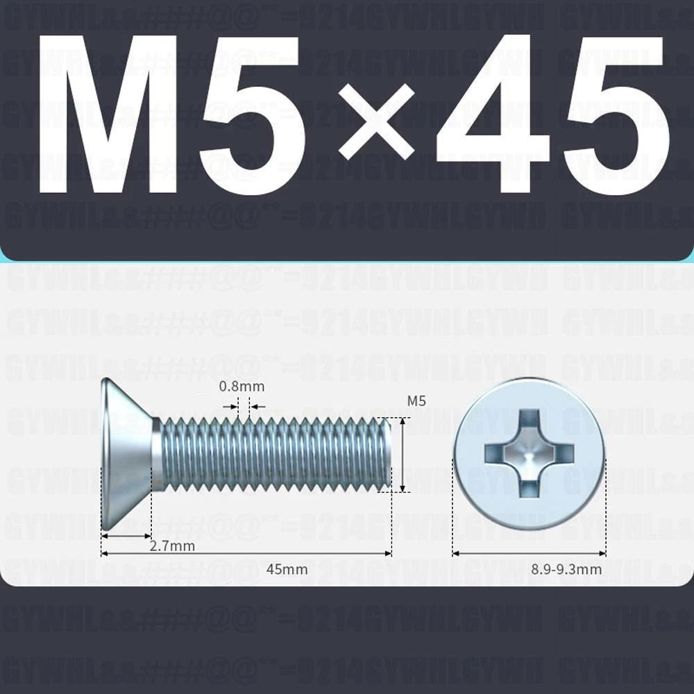 M3–M12 Zinc Plated Phillips Countersunk Machine Screws DIN 965 | Flat Head Bolts