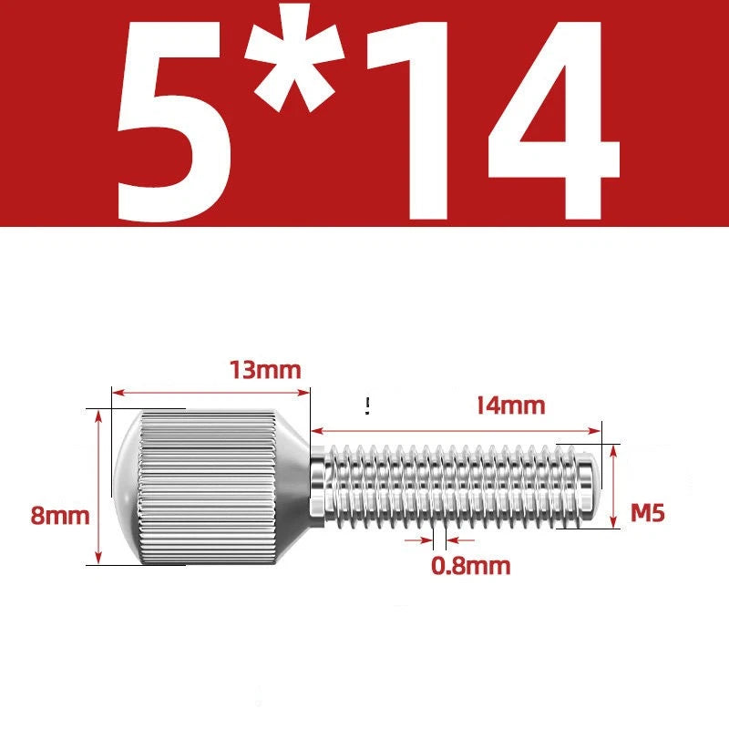 Knurled Thumb Screws – 304 Stainless Steel Small Head Thumbscrew Bolts M2–M8