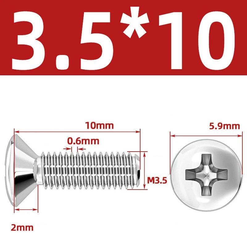 Phillips Oval Head Machine Screws Stainless Steel — M1.6 to M10, All Sizes - HomeDIYer