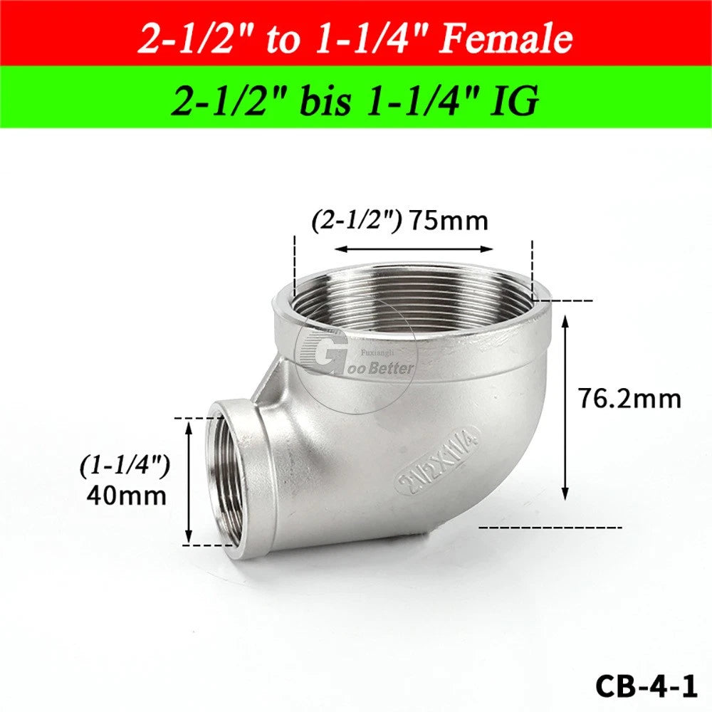 A2 Stainless Steel BSP Reducer Elbow Pipe Fittings | 1/8" to 4" Male Female