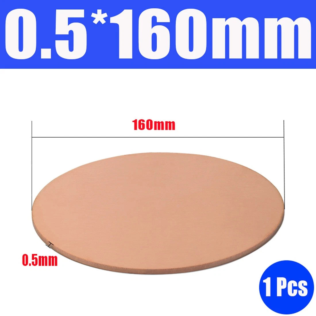 Thick 0.5-1.5mm Solid 99% Pure Copper Blanks Discs Ø 10-300mm Round Plate Metal