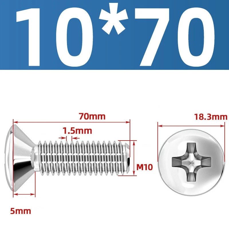 Phillips Oval Head Machine Screws Stainless Steel — M1.6 to M10, All Sizes - HomeDIYer