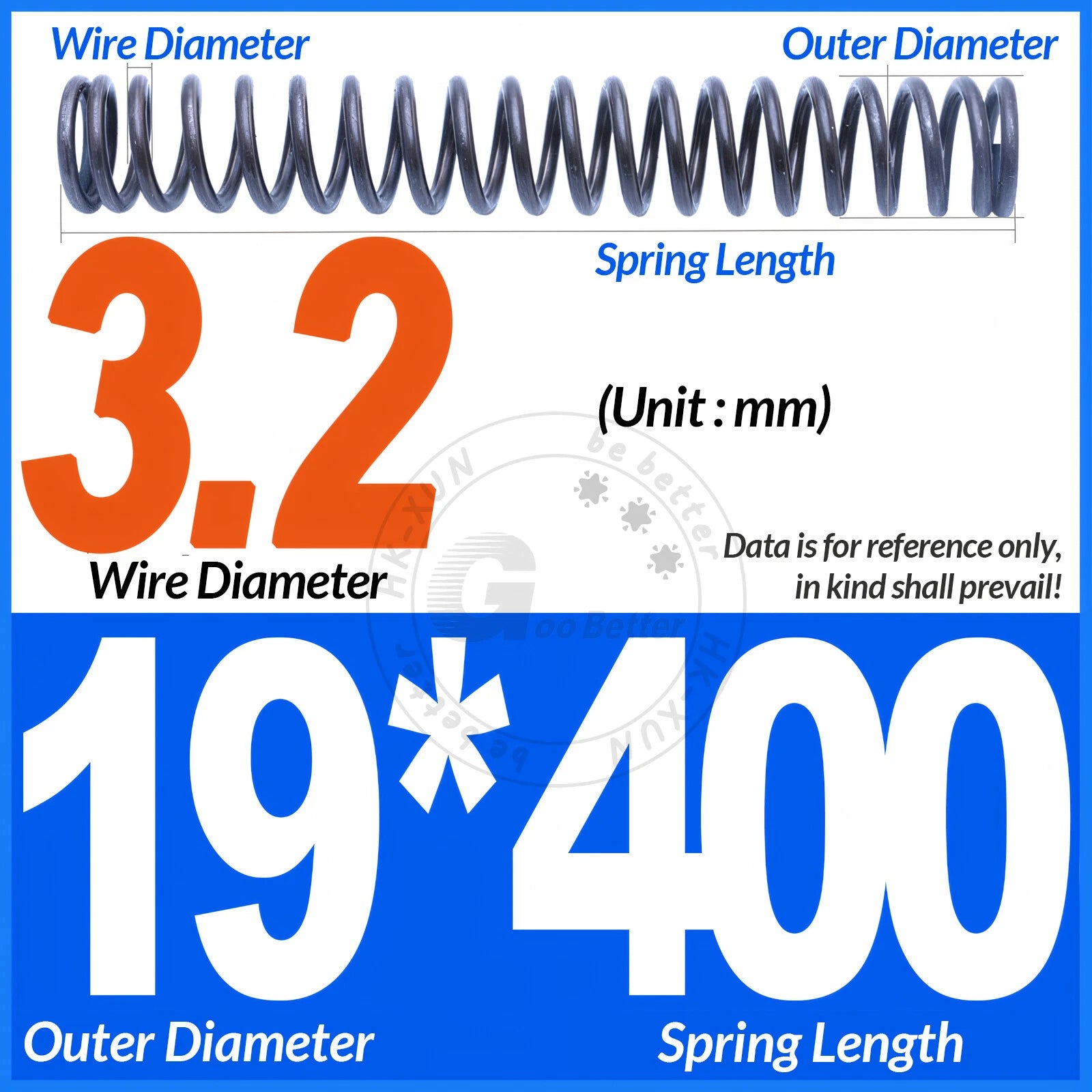 Length 305mm Compression Spring Pressure Springs OD 3-60mm Wire Dia 0.3mm-6.0mm