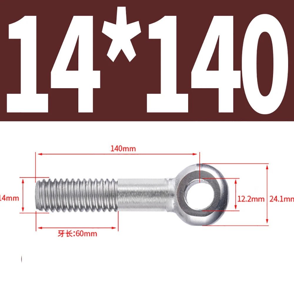 M5 - M24 A2 304 Stainless Steel Partially Threaded Forged Eye Bolts with Rings for Wire Rope & Hanging - HomeDIYer