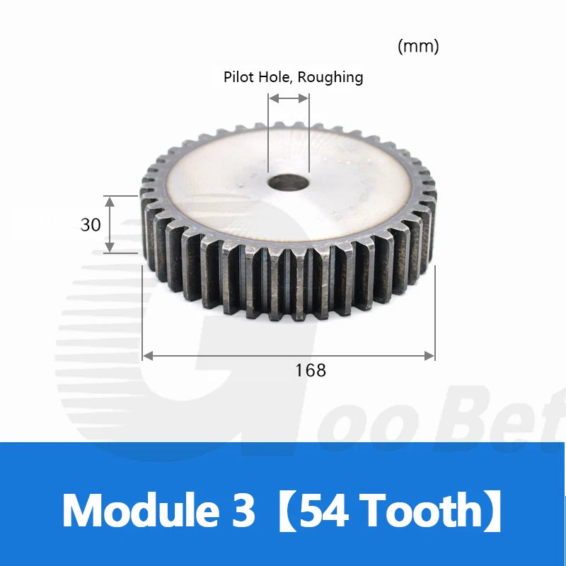 Module 3 Spur Gear C45 Steel 12 - 120 Tooth Hardened Motor Pinion Cogwheel Flat
