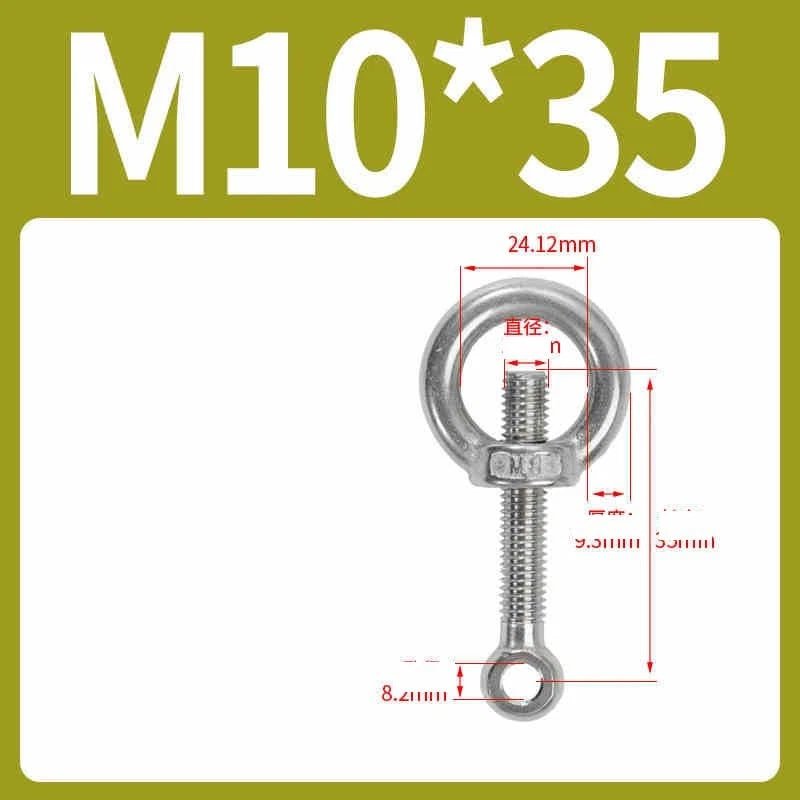 A2 Stainless Steel Eye Bolts with Nut — M5 M6 M8 M10 M12 Threaded Ring Screws - HomeDIYer