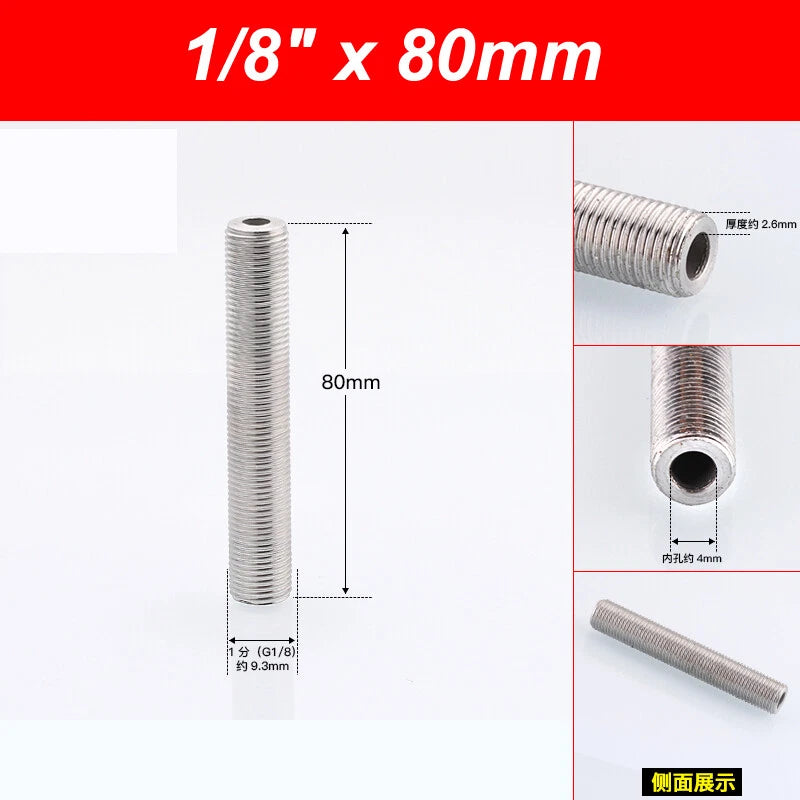 A2 Stainless Steel Male Threaded Rod Connector Stud — Pipe Fitting Bar