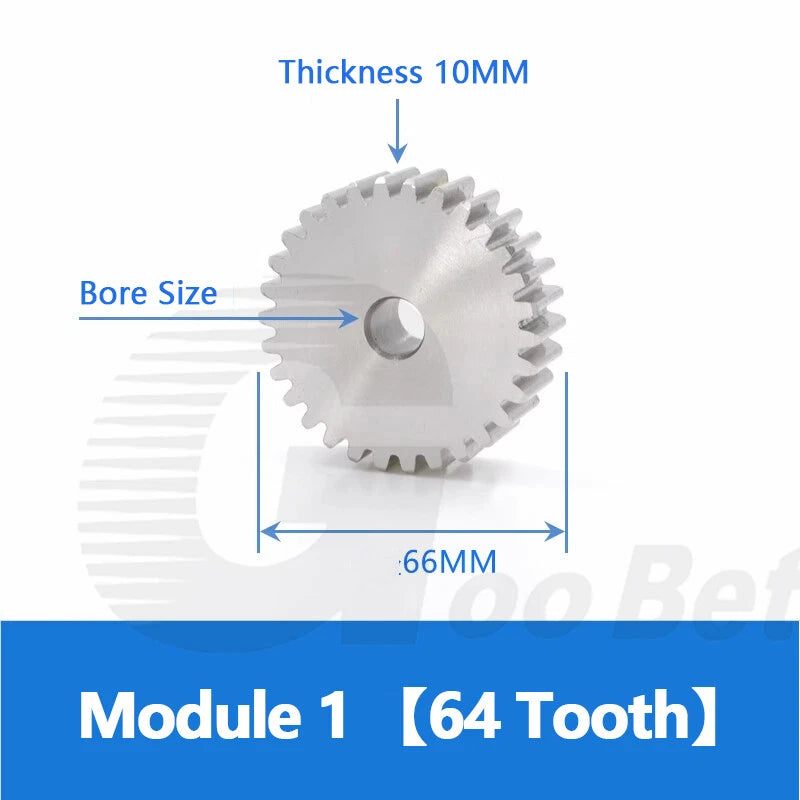Spur Gear Stainless Steel Module 1 1.5 2 Motor Pinion 12 to 100 Tooth Flat Gear