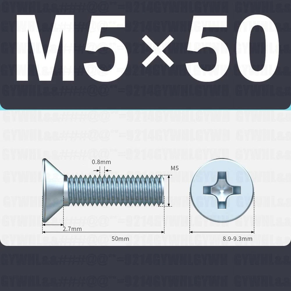 M3–M12 Zinc Plated Phillips Countersunk Machine Screws DIN 965 | Flat Head Bolts