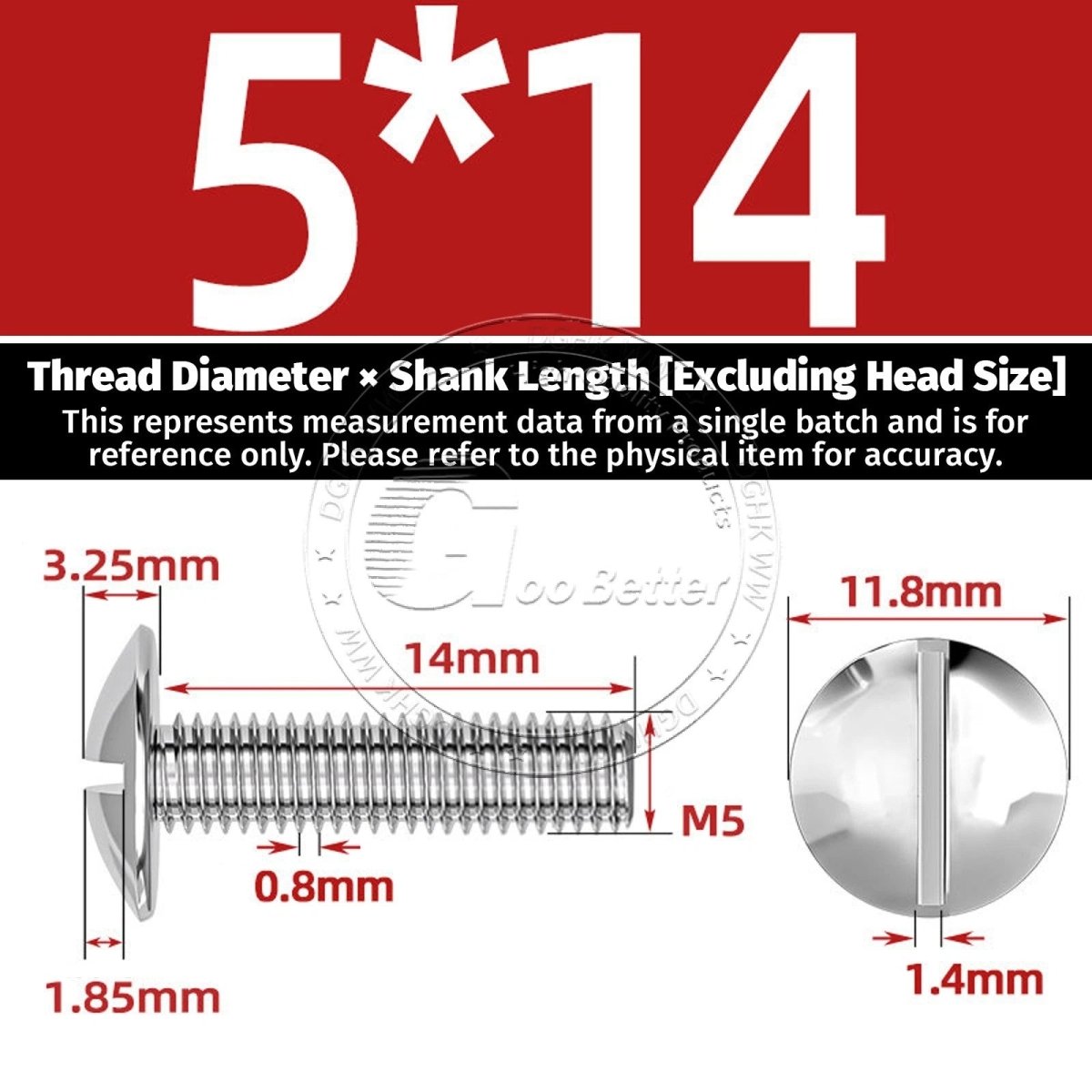 A2 Stainless Steel Mushroom Head Slotted Machine Screws — M2 to M8, Multiple Lengths - HomeDIYer