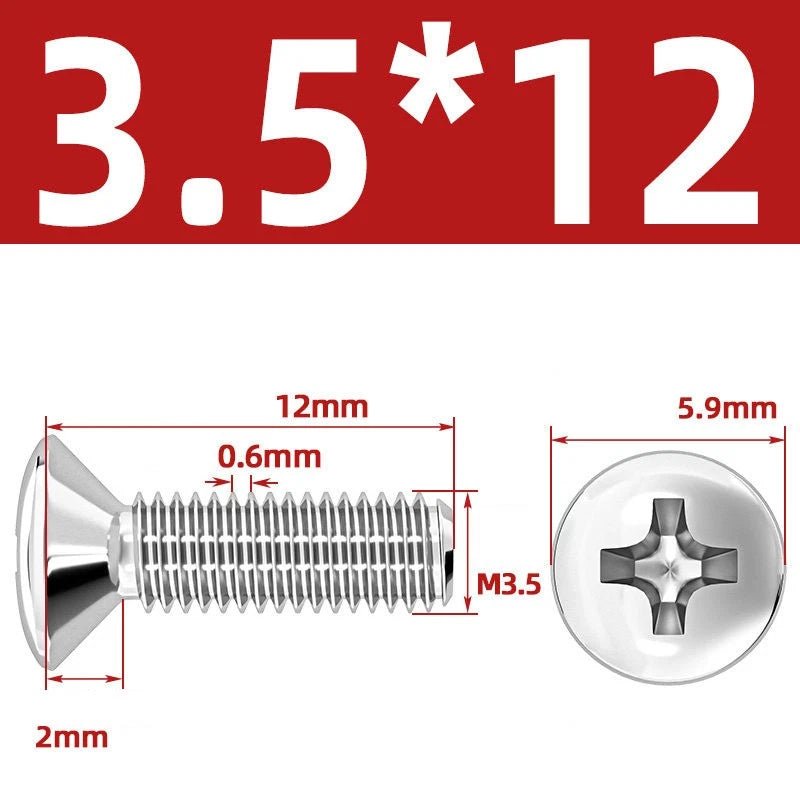Phillips Oval Head Machine Screws Stainless Steel — M1.6 to M10, All Sizes - HomeDIYer