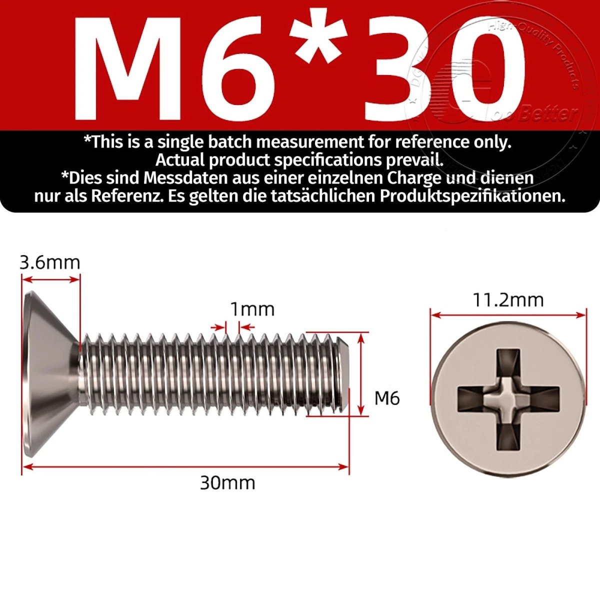 Titanium Phillips Flat Head Machine Screws — GR2 Countersunk, M2 to M8 - HomeDIYer