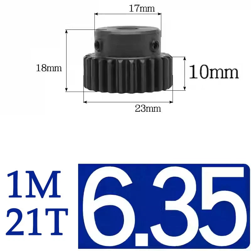 Spur Gears 1 Mod Transmission Gear With Step 45# Steel Pinion Motor Gear 10T~29T