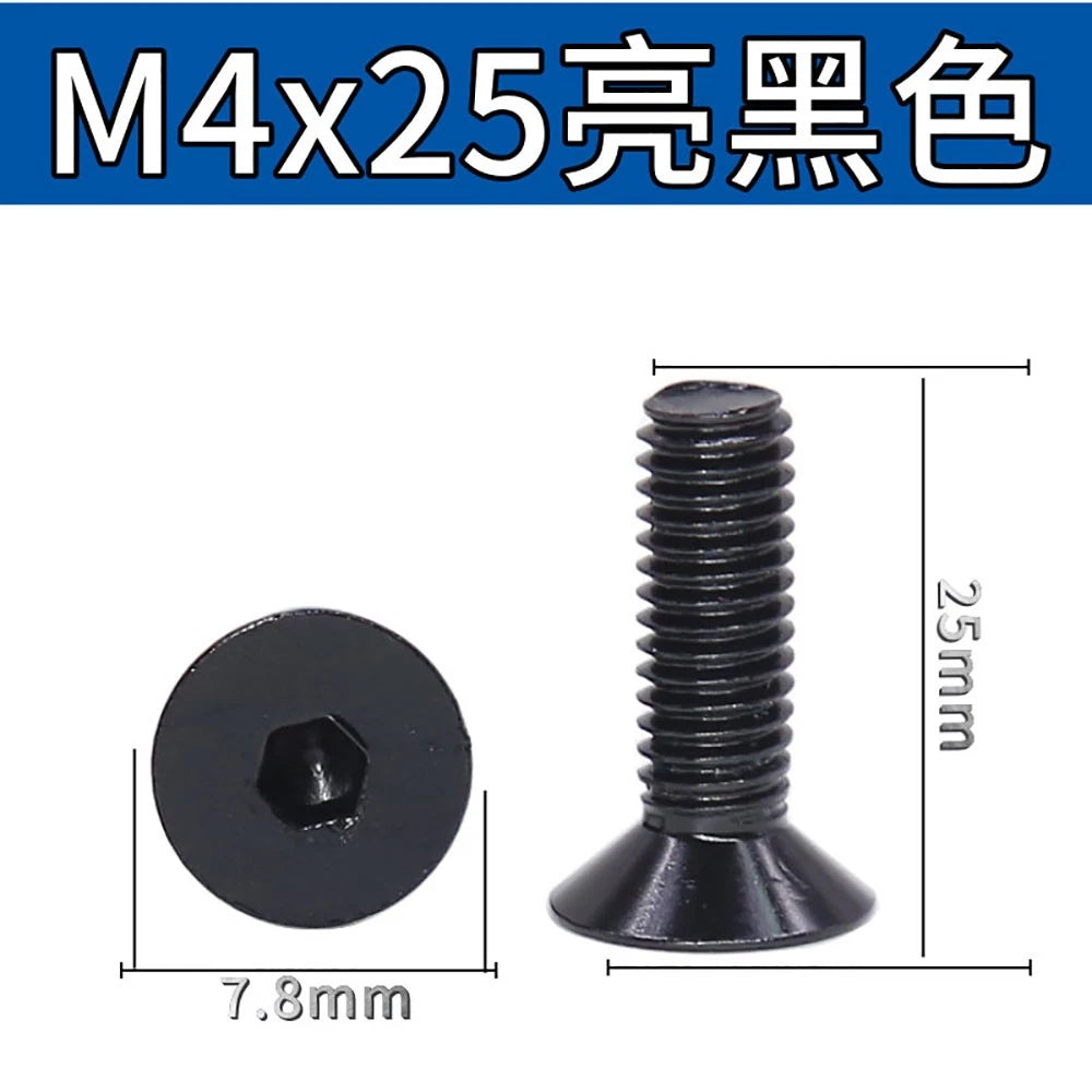M3.5 / M4 Countersunk Hex Socket Screws — Anodized Aluminum Alloy, 10 Colors