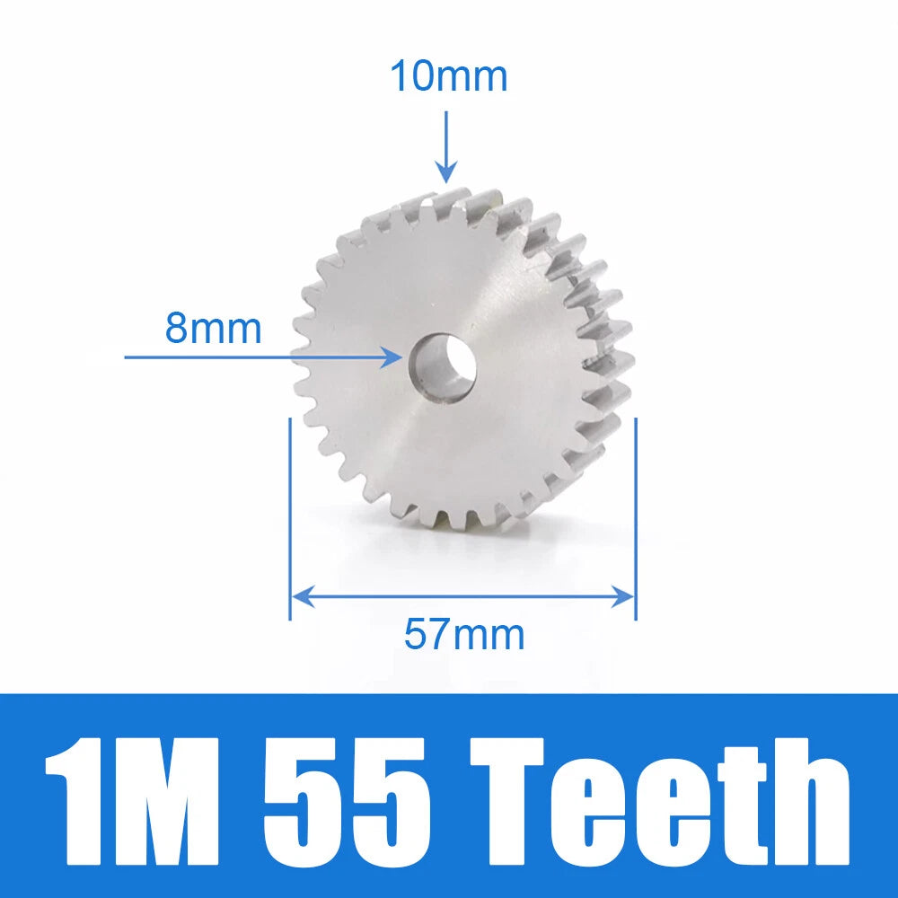 1/1.5/2 Mod 12~120 Teeth, Flat Gear Cylindrical Gear, Spur Gears Stainless Steel