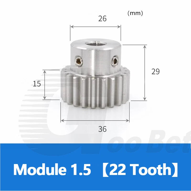 Mod 0.5 1 1.5 2 Precision Spur Gear Stainless Steel with Hub 12 Tooth - 60 Tooth