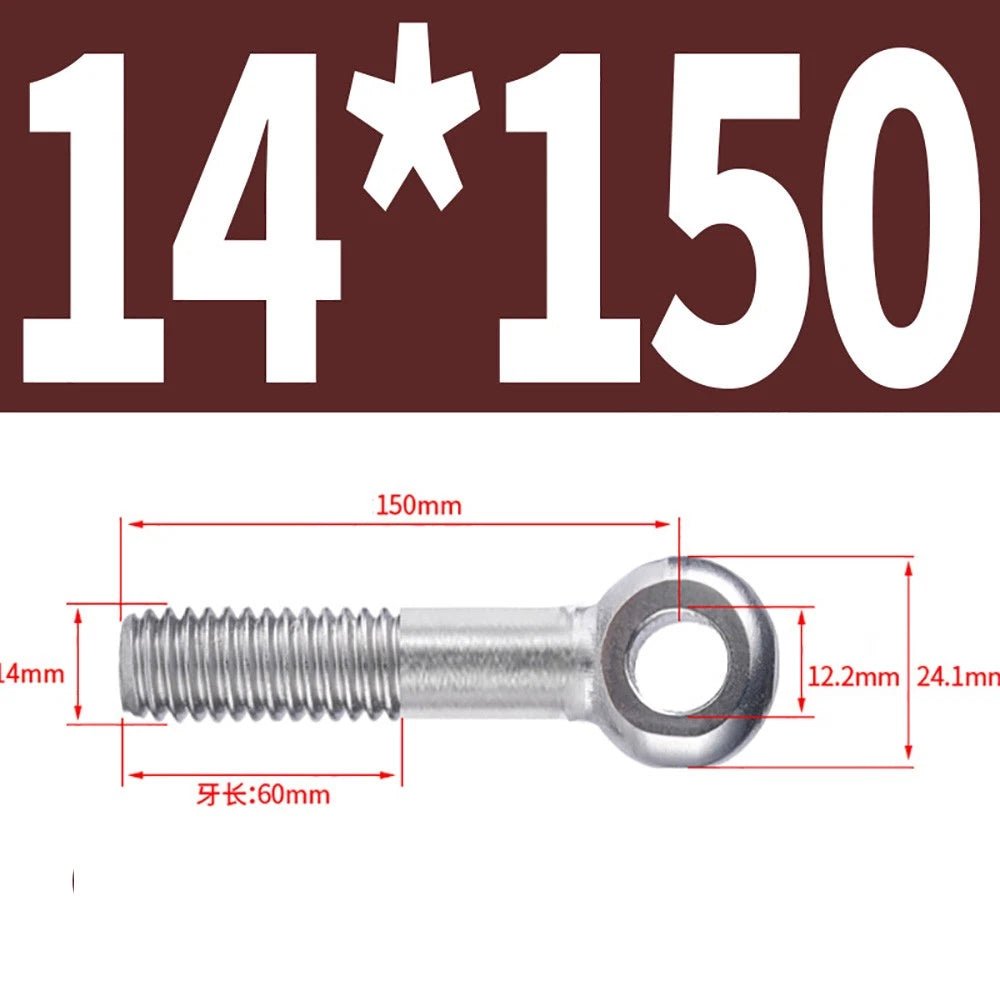 M5 - M24 A2 304 Stainless Steel Partially Threaded Forged Eye Bolts with Rings for Wire Rope & Hanging - HomeDIYer