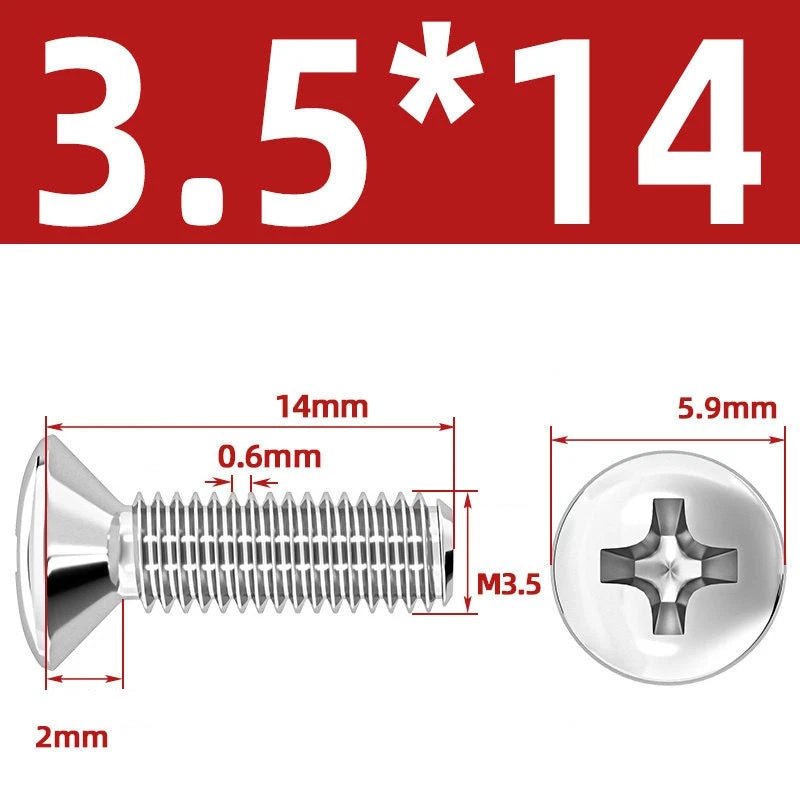 Phillips Oval Head Machine Screws Stainless Steel — M1.6 to M10, All Sizes - HomeDIYer