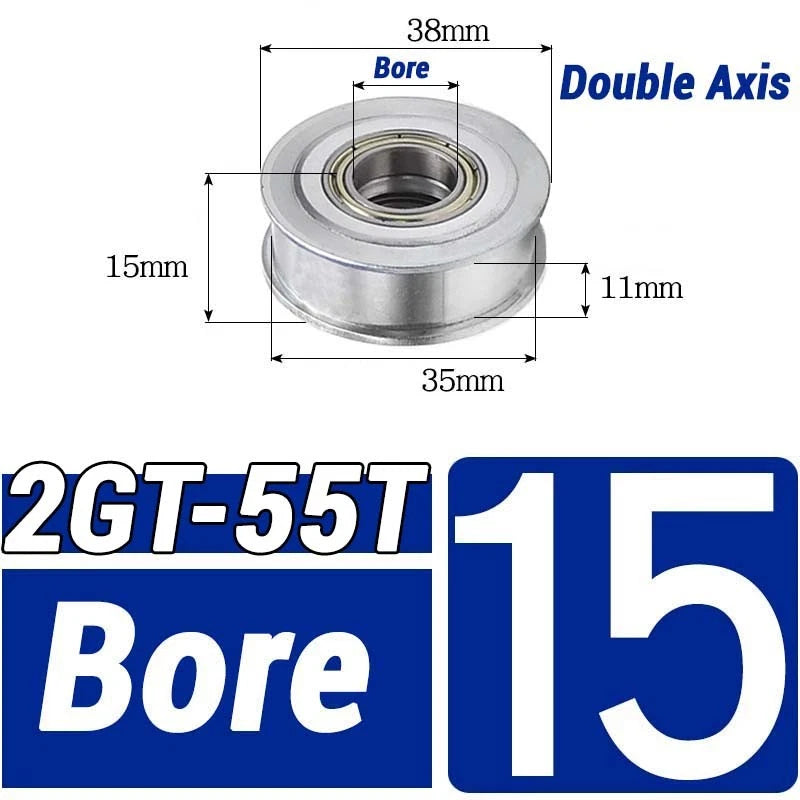 GT2 Timing Belt Pulley 16-100 Teeth 6-10mm Teeth Width Bore 3mm-25mm For 3D
